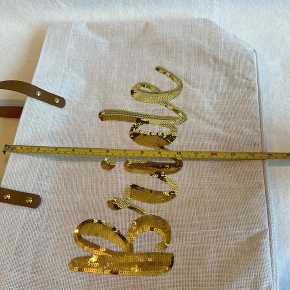 NWOT Mudpie Brand “BRIDE” Tote with Leather Straps - Picture 9 of 11